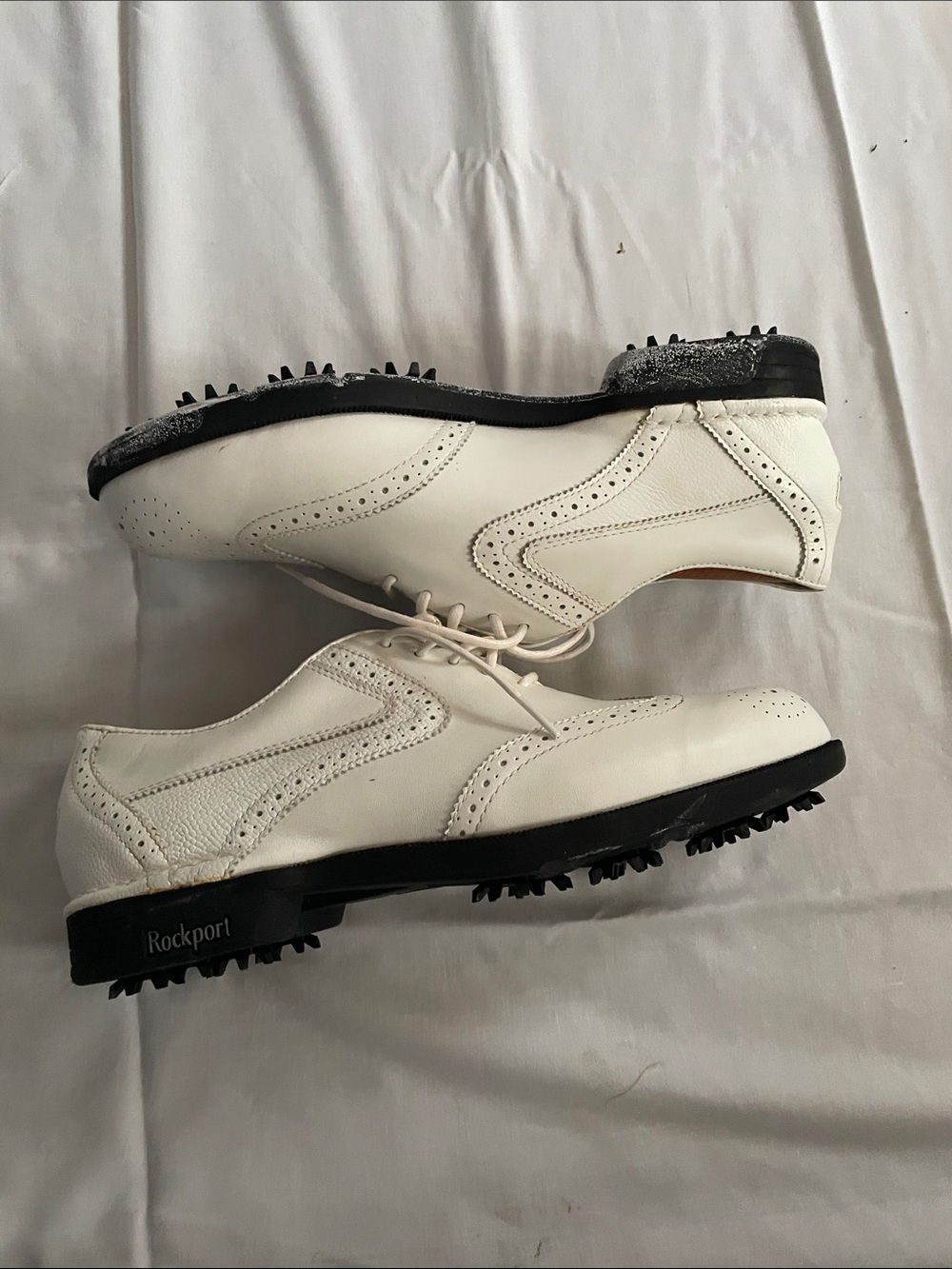 Rockport Men’s White and Black Golf Oxfords